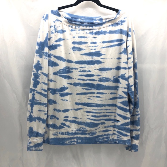 Nike Tops - Nike Dri-Fit Blue and White Tie Dye Long Sleeve